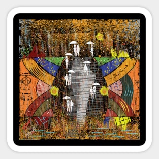 Modern abstract art of a rainy day in winter Sticker